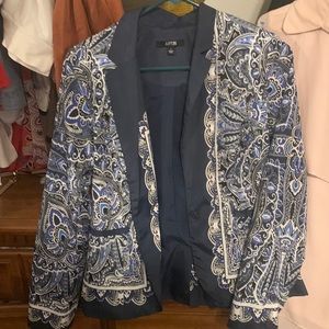 Paisley blue blazer..soft poly and lightweight
